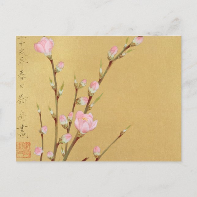 Peach Blossoms Postcard (Front)