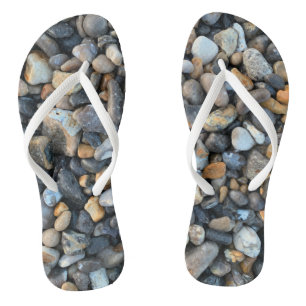 Peach Blue Beach Rocks Boho Jandals