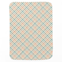Peach Blue Beige Pastel Plaid
