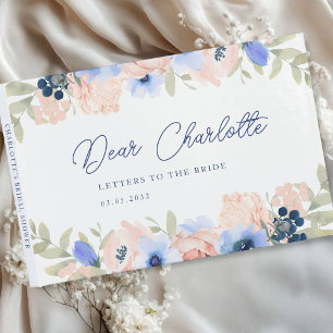 Peach Blue Blush Bridal Shower Guest Book