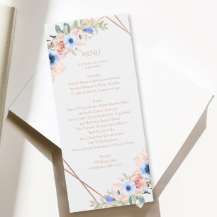 Peach Blue Light-Gray Wedding Collection Menu
