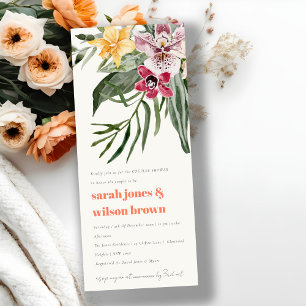 Peach Blush Boho Tropical Floral Couples Shower Invitation