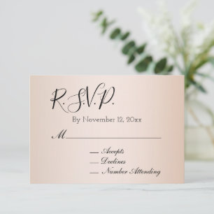 Peach Blush Cream Wedding RSVP Enclosure Card