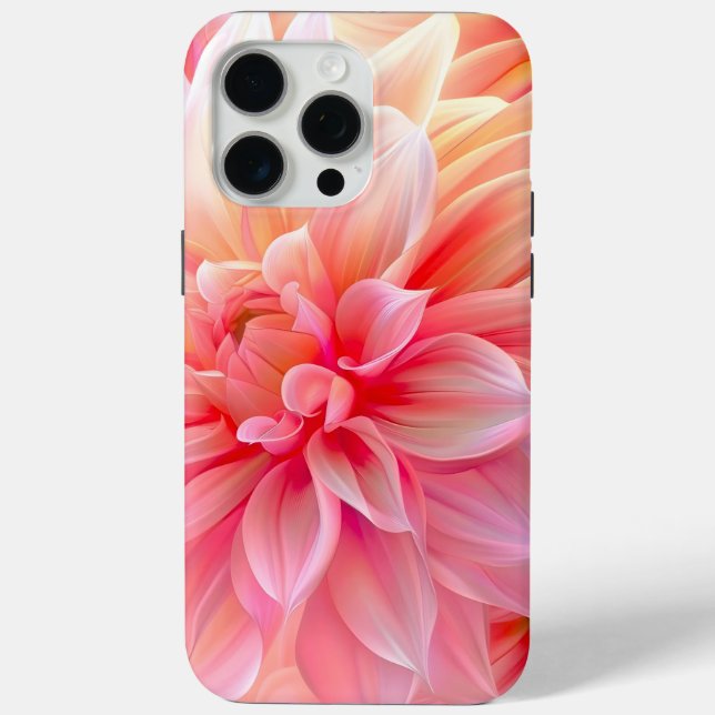 Peach Blush Dahlia Blossom Case-Mate iPhone Case (Back)