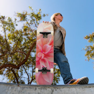 Peach Blush Dahlia Blossom Skateboard