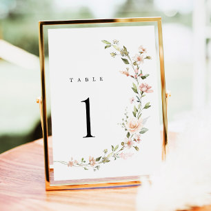 Peach Blush Floral Wedding Table Numbers