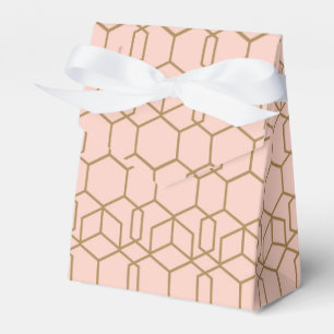 Peach Blush & Gold Modern Boho Geometric Glam Favour Box