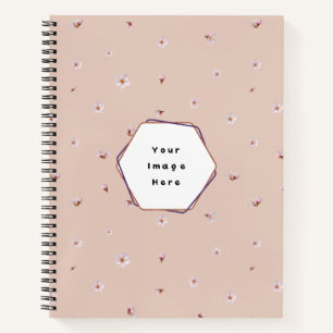 Peach Blush Japanese Cherry Blossom Floral Pattern Notebook
