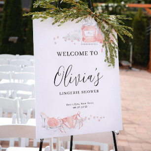 Peach Blush Lingerie Bridal Shower Welcome Poster
