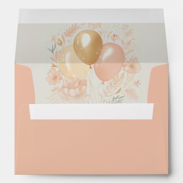 Peach Blush Pink Envelope With Return Address (Back (Bottom))