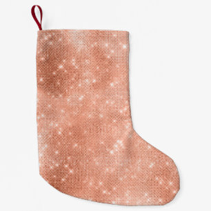Peach Blush Sparkle Small Christmas Stocking