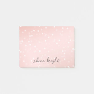 Peach Blush White Bokeh Confetti Post-it Notes