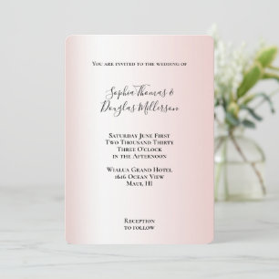 Peach Blush White Wedding Invitation