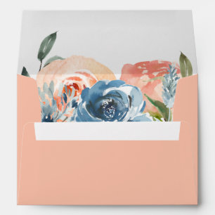 Peach Botanical Personalised Return Address Envelope