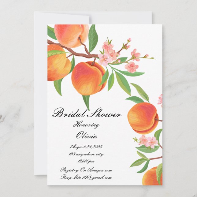PEACH BRIDAL SHOWER INVITATION (Front)