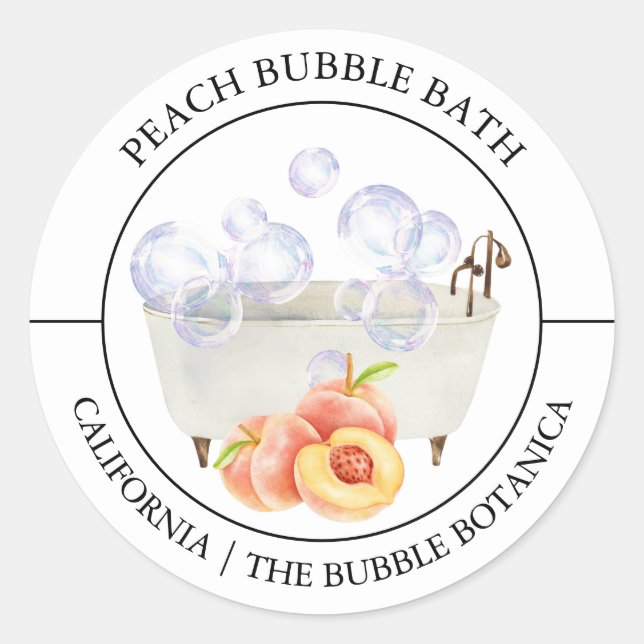 Peach Bubble Bath label (Front)