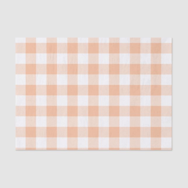 Peach Buffalo Check Pattern Tissue Paper (Front)