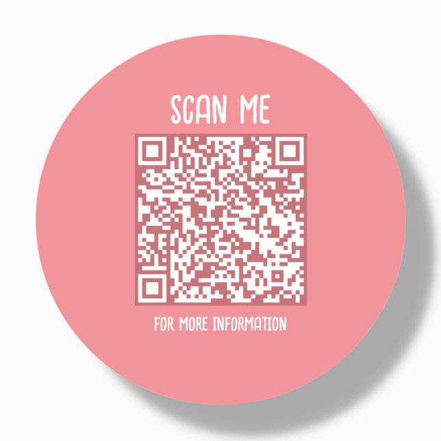 Peach | Business QR Code Scannable Classic Round Sticker (Creator Uploaded)