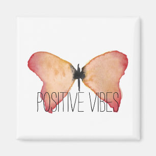 Peach butterfly inspirational quote magnet