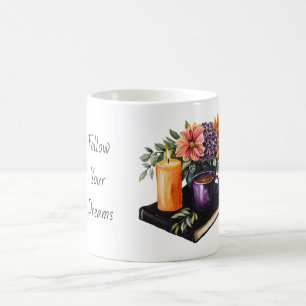 Peach Candle Flowers Coffee Mug