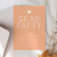 Peach Celestial Typography Grad Party 