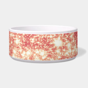 Peach Champagne Stars Pet Bowl