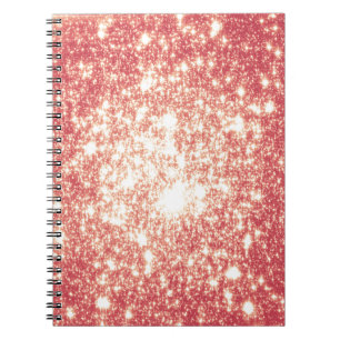 Peach Champagne Stars Spiral Notebook