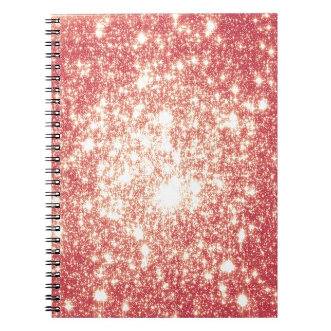 Peach Champagne Stars Spiral Notebook (Front)
