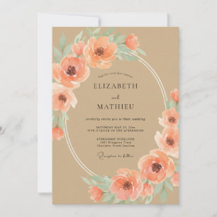 Peach Charming Boho Wedding Invitation