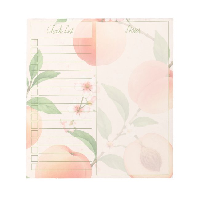 Peach (Check List)  Notepad  (Front)