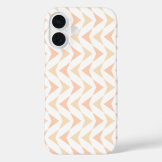 Peach Chevron Geometric Pattern iPhone 16 Case