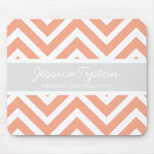 Peach Chevron Mousepad | TBM (Front)