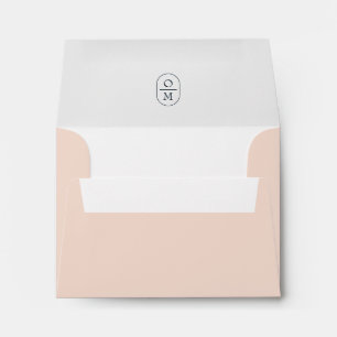Peach Chic Minimalist Monogram Wedding RSVP Envelope