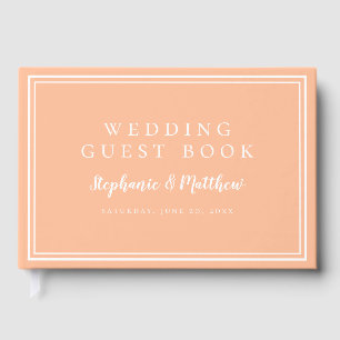 Peach Chic Simple Minimalist Wedding Modern Guest Book