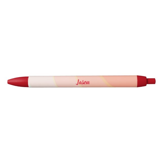 Peach Circular Swirls ombre  Black Ink Pen (Front)