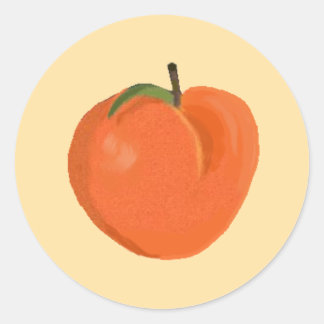 Peach  classic round sticker