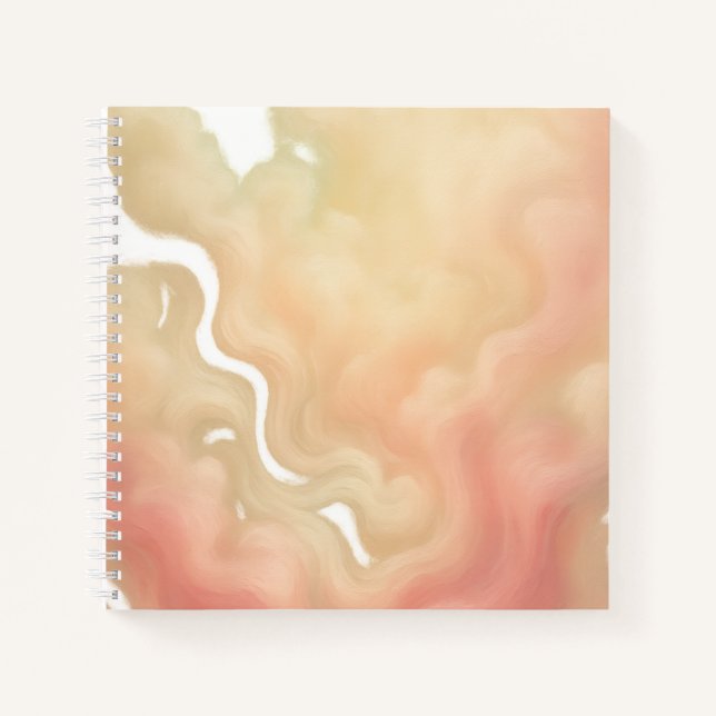 Peach Cloud Flow Dreamy Abstract Notebook (Front)