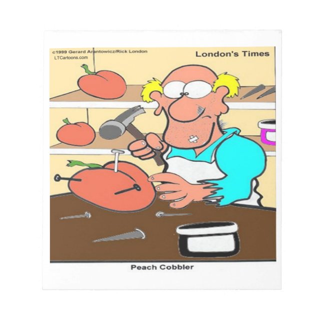 Peach Cobbler Funny LTCartoons Notepad (Front)