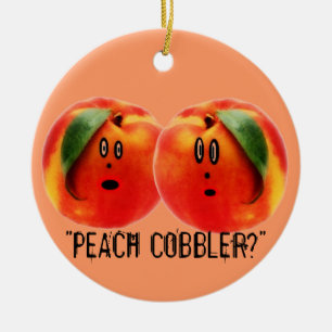 Peach Cobbler Scare Ceramic Tree Decoration