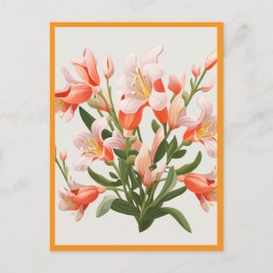 PEACH COLORED FLOWERS #1 POSTCARD
