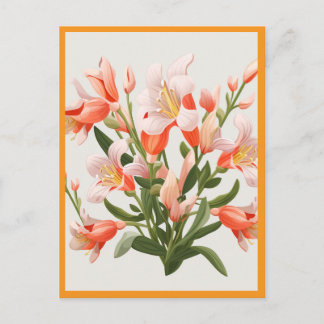 PEACH COLORED FLOWERS #1 POSTCARD