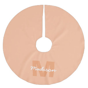 Peach colour of 2024 with custom Monogram name Brushed Polyester Tree Skirt