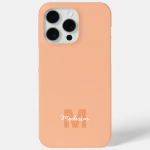 Peach colour of 2024 with custom Monogram name iPhone 15 Pro Max Case