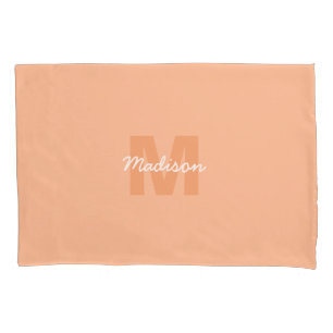 Peach colour of 2024 with custom Monogram name Pillowcase