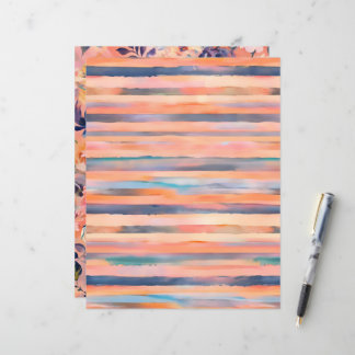 Peach colour pastel stripes scrapbook paper
