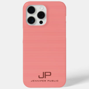 Peach Colour Tones Elegant Modern Monogram Name iPhone 15 Pro Max Case