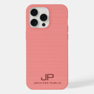 Peach Colour Tones Elegant Modern Monogram Name iPhone 15 Pro Max Case