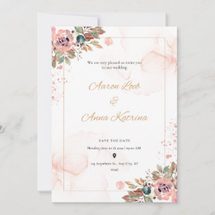 Peach Colour Wedding Invitations