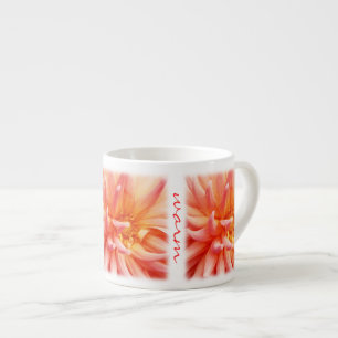 Peach coloured Dahlia Espresso Cup