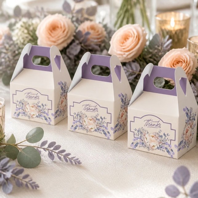 Peach Coloured Floral Wedding Favour Box (Creator Uploaded)